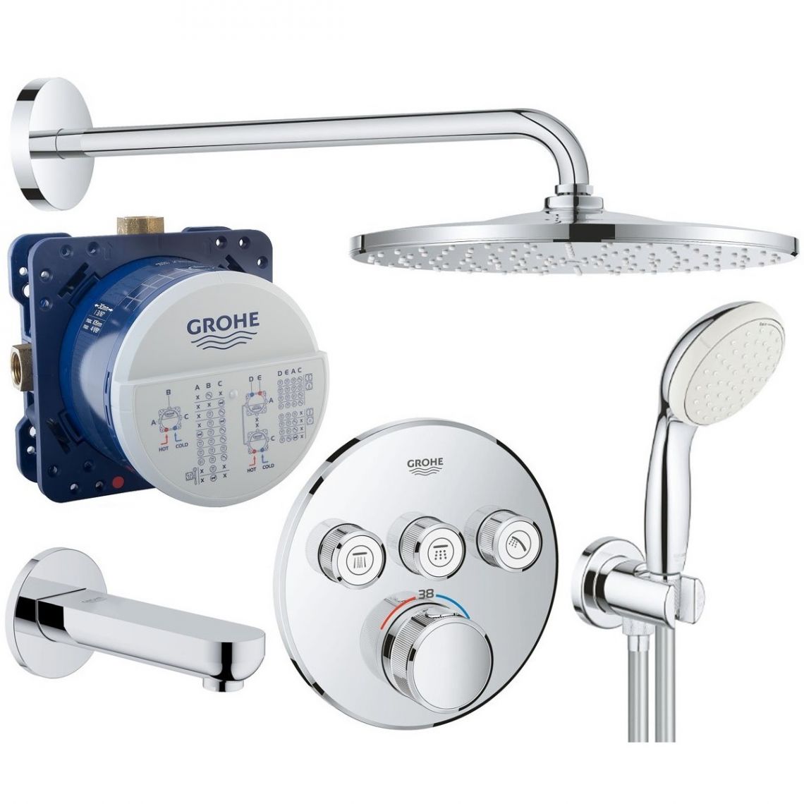 Комплект для душа / ванни Grohe Grohtherm SmartControl, хром (UA26406SC2)