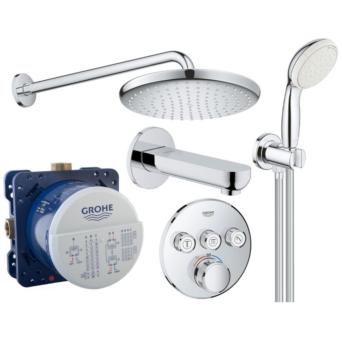Комплект для ванни / душа Grohe Grohtherm SmartControl з Tempesta, хром (UA26416SC2)