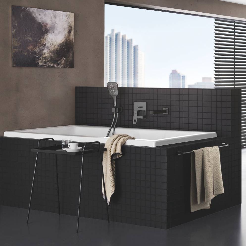 Змішувач для ванни прихованого монтажу Grohe Eurocube зовнішня частина для 35600000, темний графіт (24062AL0)