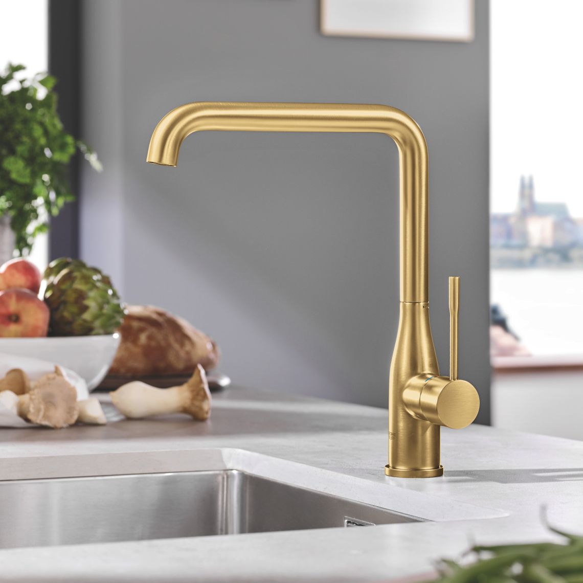 Змішувач для кухні Grohe Essence New одноважільний, Brushed Cool Sunrise (30269GN0)