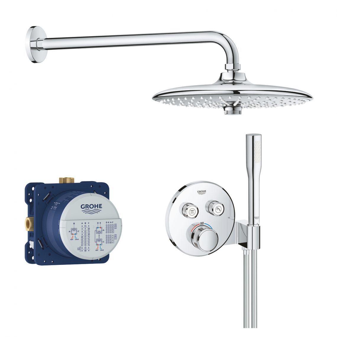 Комплект для душа Grohe Grohtherm SmartControl з Euphoria, хром (34744000)
