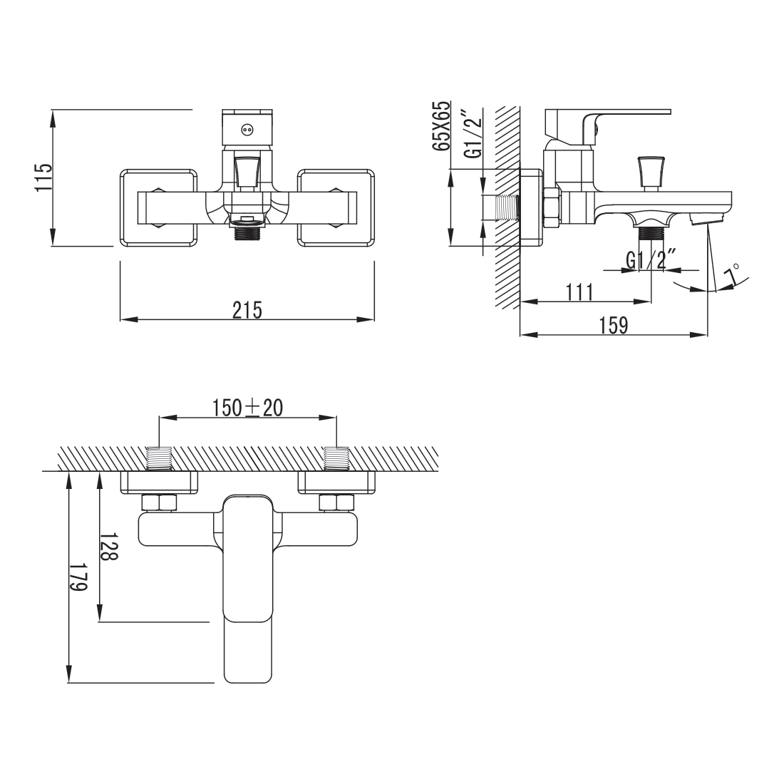 BILOVEC змiшувач до ванни, хром, 35мм