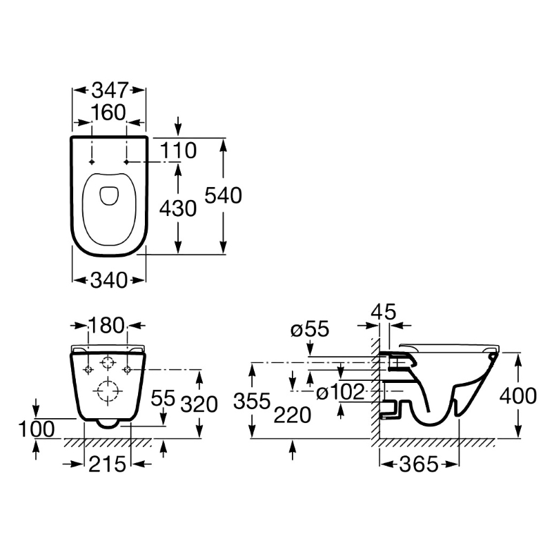 GAP Rimless підвісний унітаз з сидіннням slow-closing (в упак.)