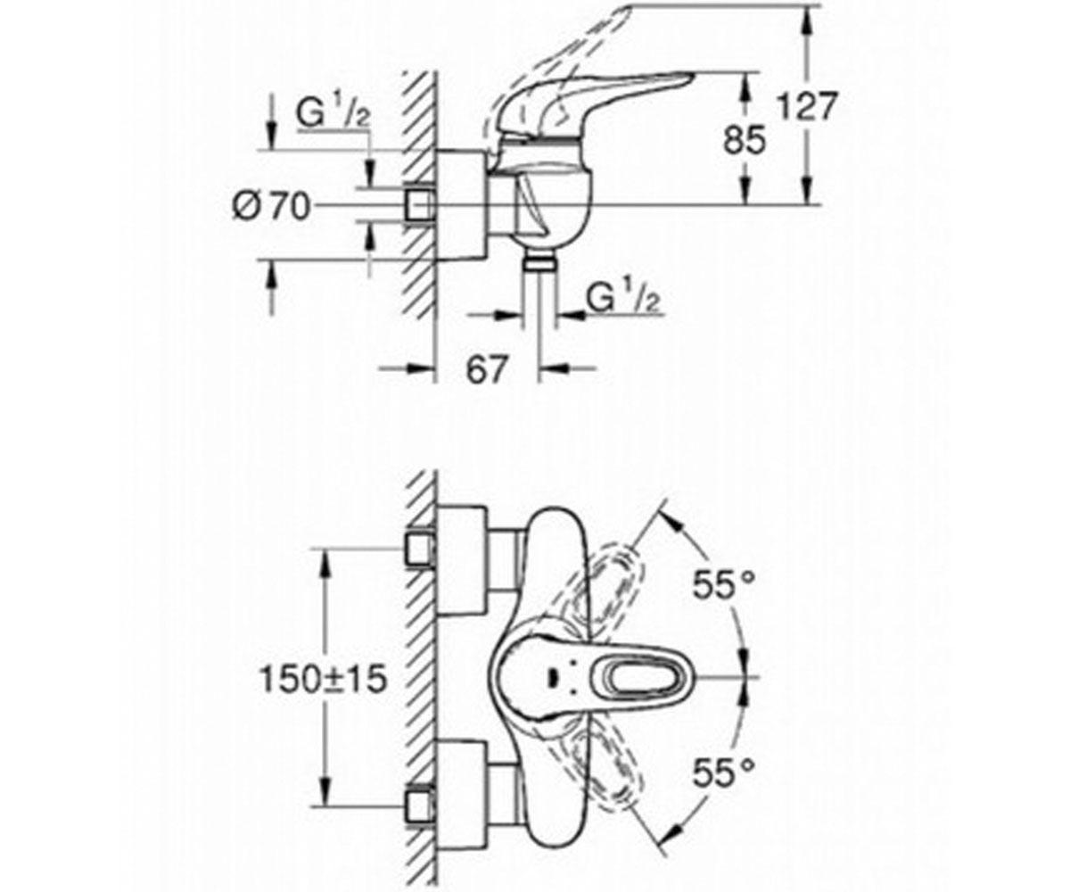 Змішувач для душа Grohe Eurostyle New, білий (33590LS3)