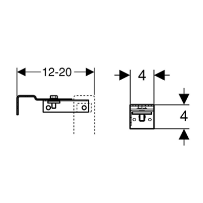 Geberit Duofix монтажний комплект для підвісного унітазу, Н112, 12 см (UP100) без клавіші
