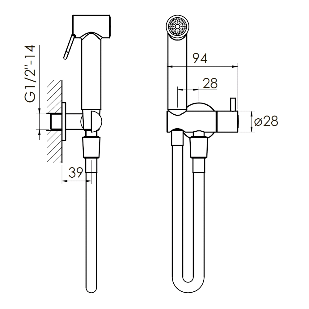 Набiр до бiде (лiйка , тримач/запорний вентиль, шланг)