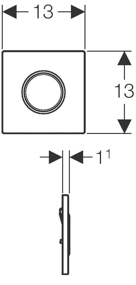 HyTouch ручної пневмопривід змиву для пісуара «Sigma10», білий / хром глянцец / білий
