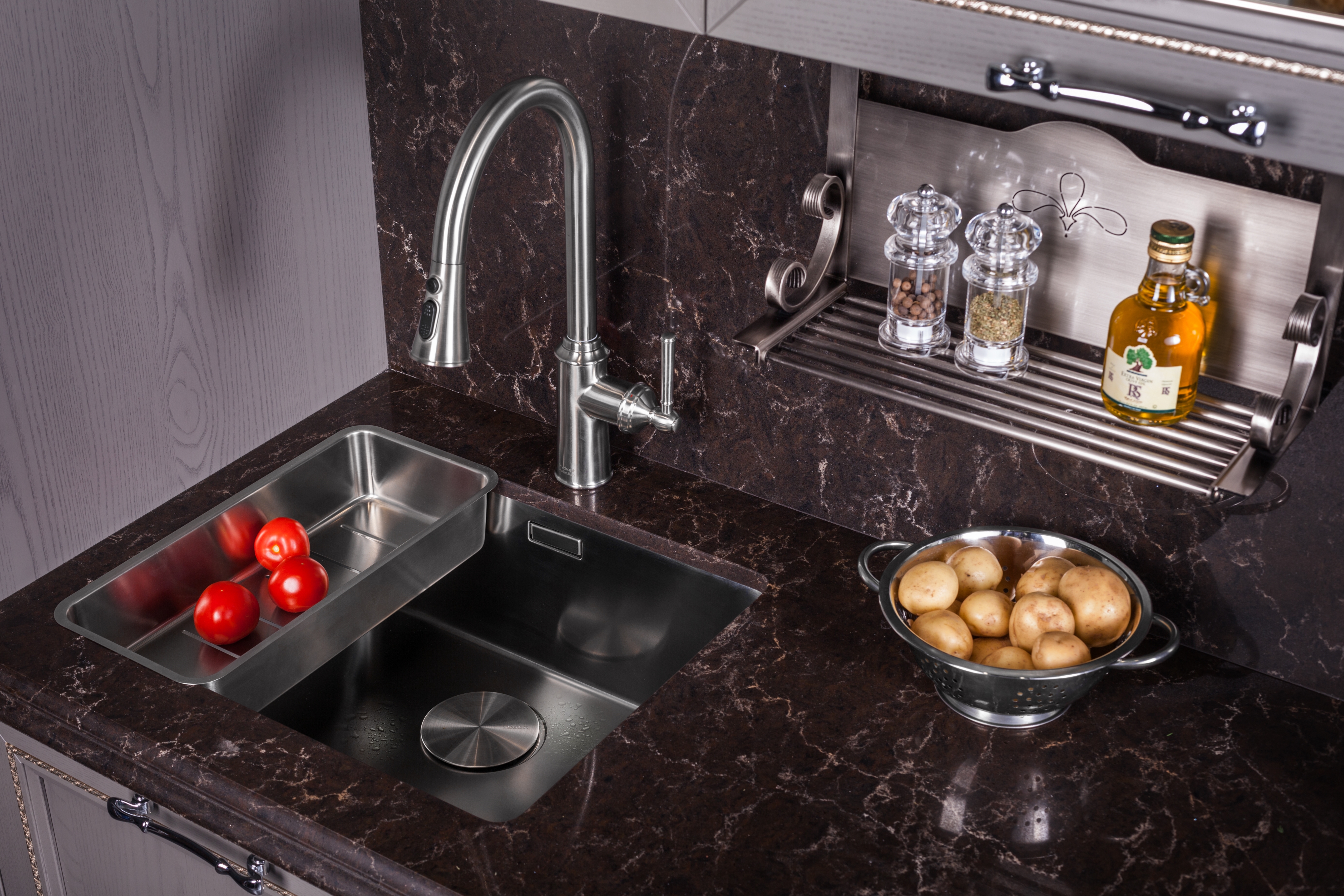 HYDRANT змішувач для кухні, висувна лійка 500 мм, 3 функції, 35 мм