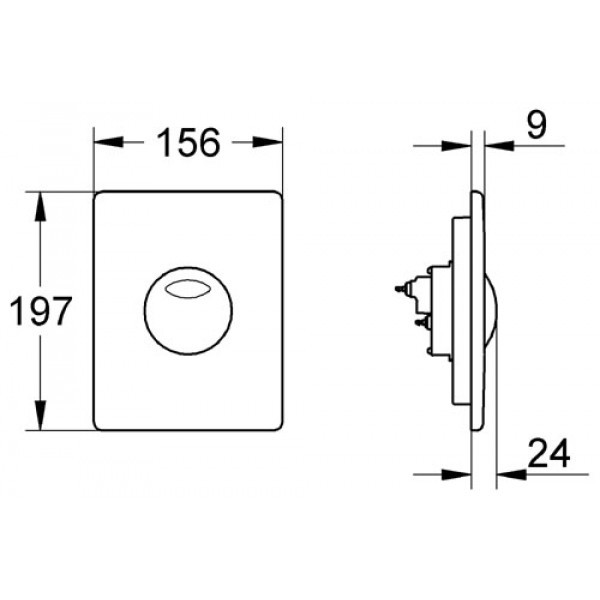 Skate Air Клавіша змиву, колір матовий хром