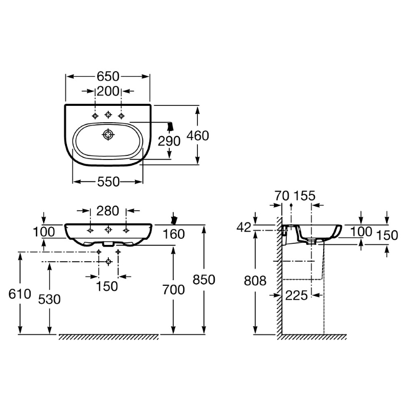 Н-МЕРІДІАН умивальник 650 * 460 (в упаковці)