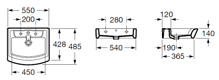 ХОЛЛ умивальник 55 * 48см
