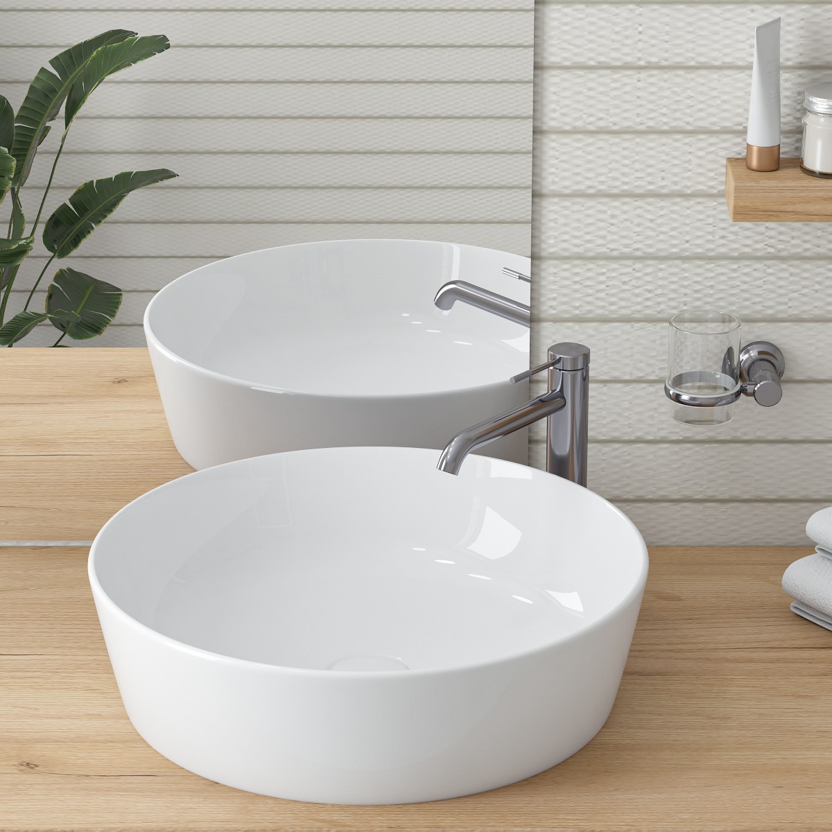 IMPRESE умивальник накладний 48*48*13 см круглий