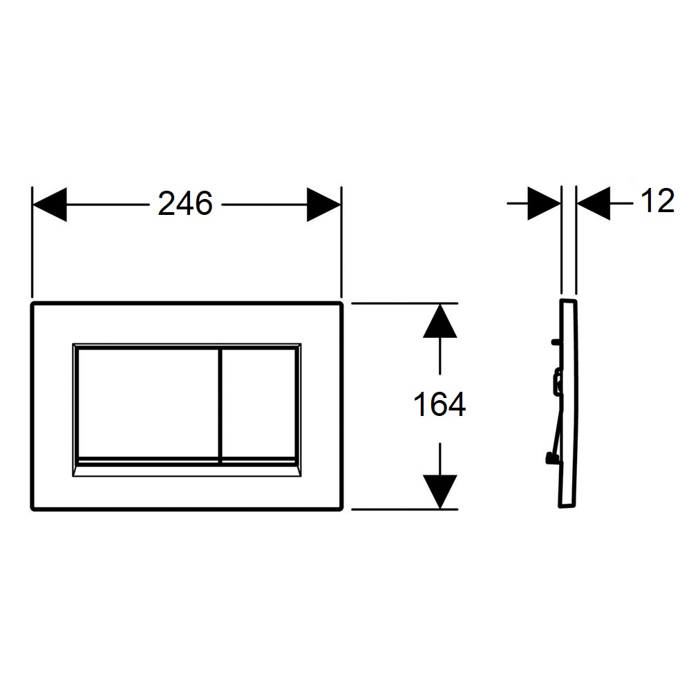 Змивна клавіша GEBERIT SIGMA30 115.883.DW.1, чорний