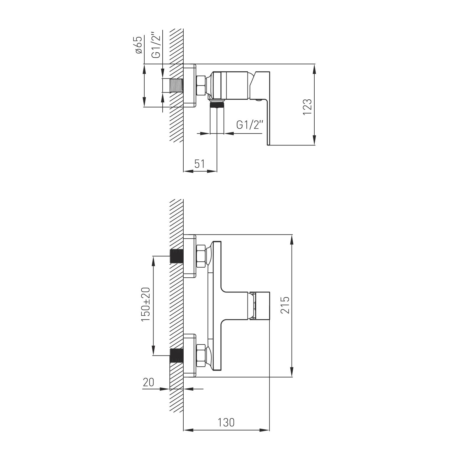 LEON змішувач для душа, 35 мм, cromo
