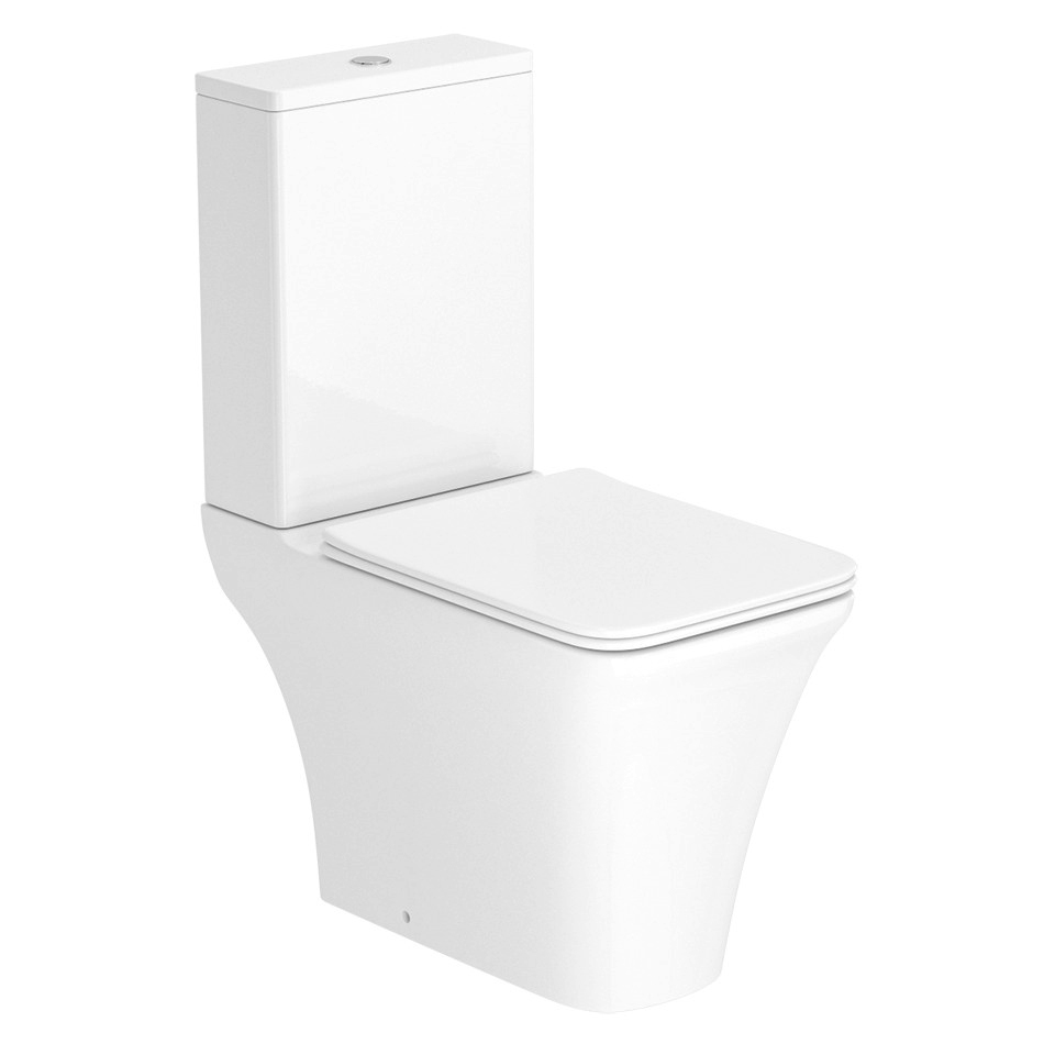 ELANTA Rimless унітаз підлоговий не пристінний 66*36*82 см, гор. випуск, бачок 3/4,5л, нижнє підведення, сидіння Duroplast Slim slow-closing