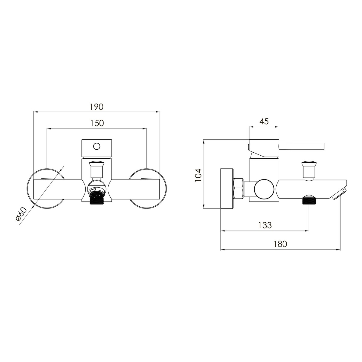 CRUZE змішувач для ванни, cepillado níquel