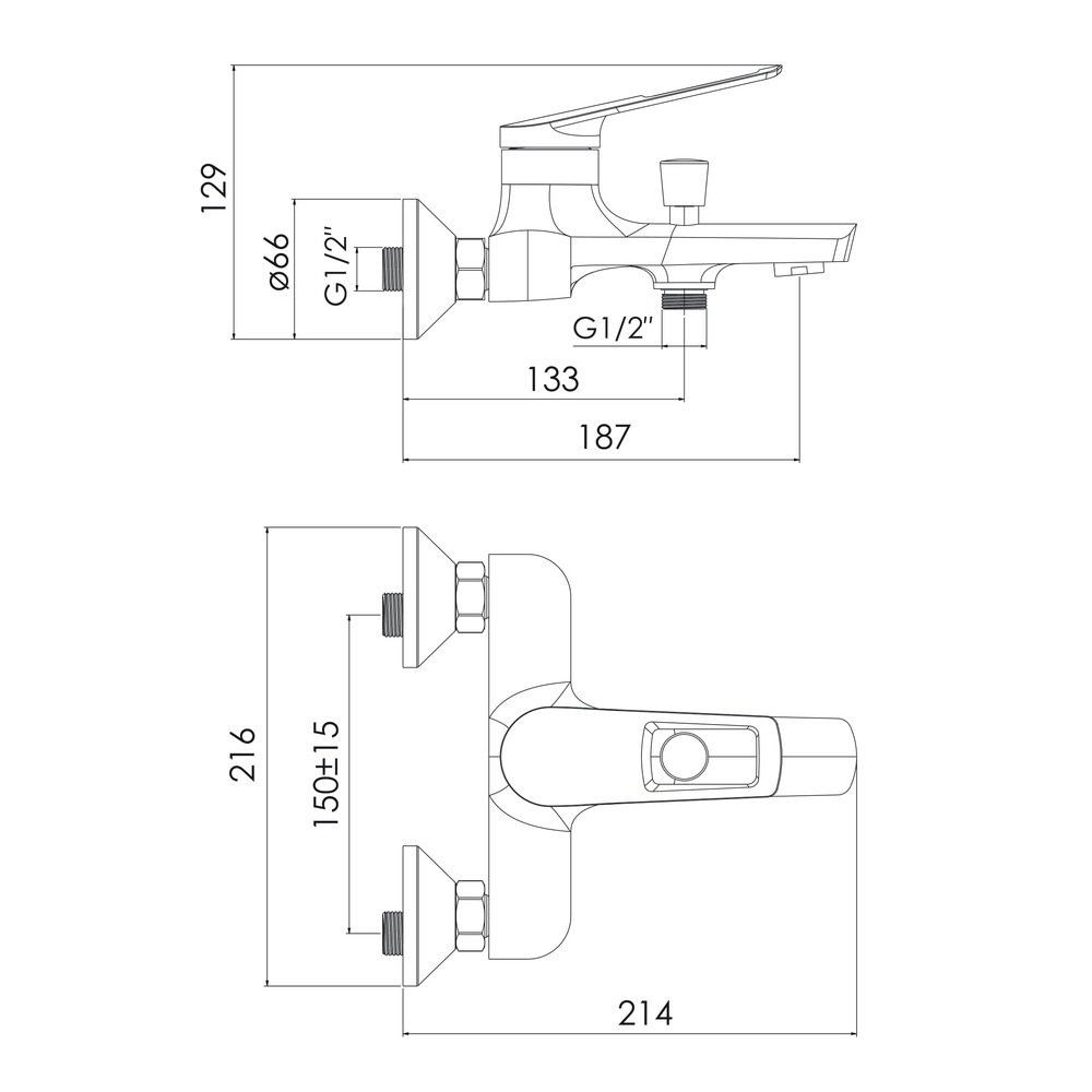 ELIO змішувач для ванни, хром