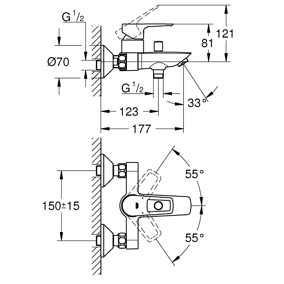 Змішувач для ванни Grohe BauLoop New, хром (23603001)