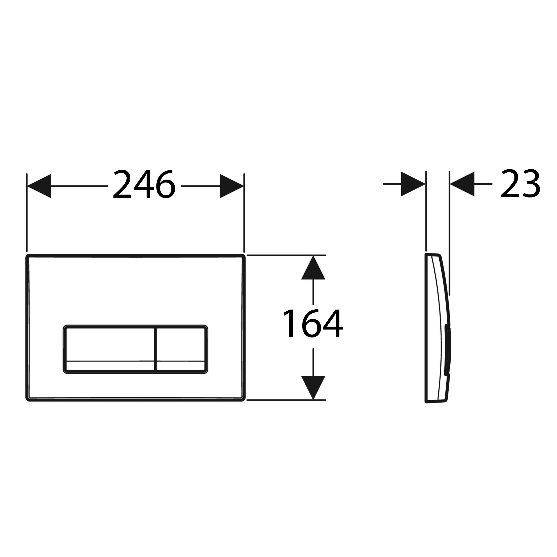 DELTA50 змивна клавіша, пластик, хром глянц.