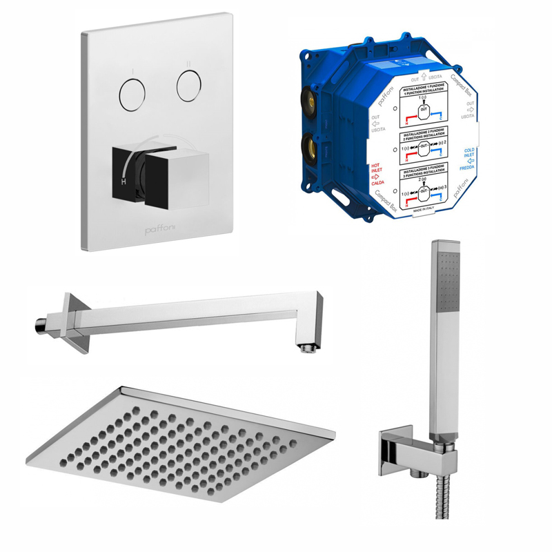 Душовий набір Paffoni Compact-M Quadro, хром (Kit Compact-M Quadro)