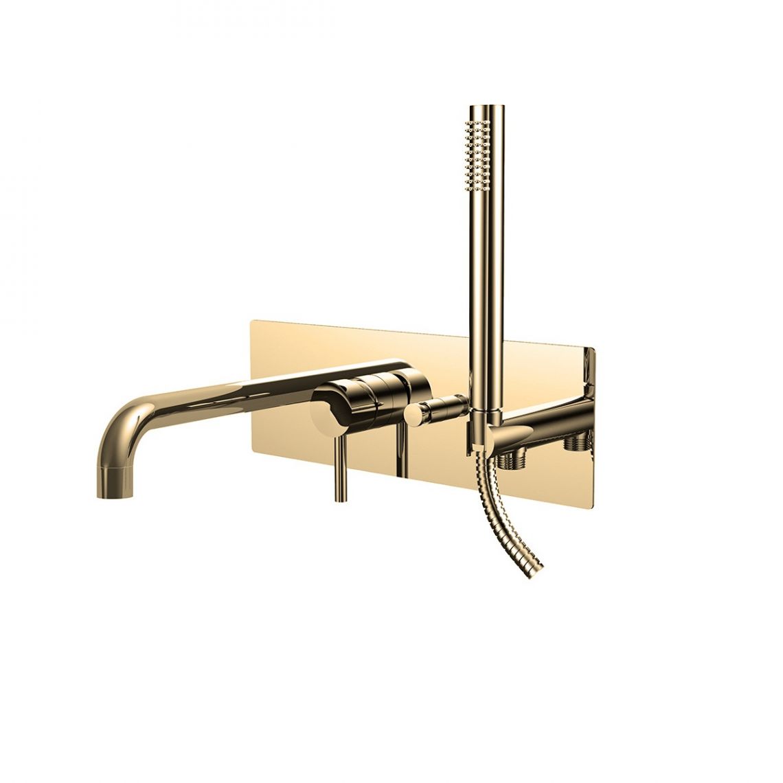 Змішувач для ванни прихованого типу Paffoni Light з натискним перемикачем, медове золото