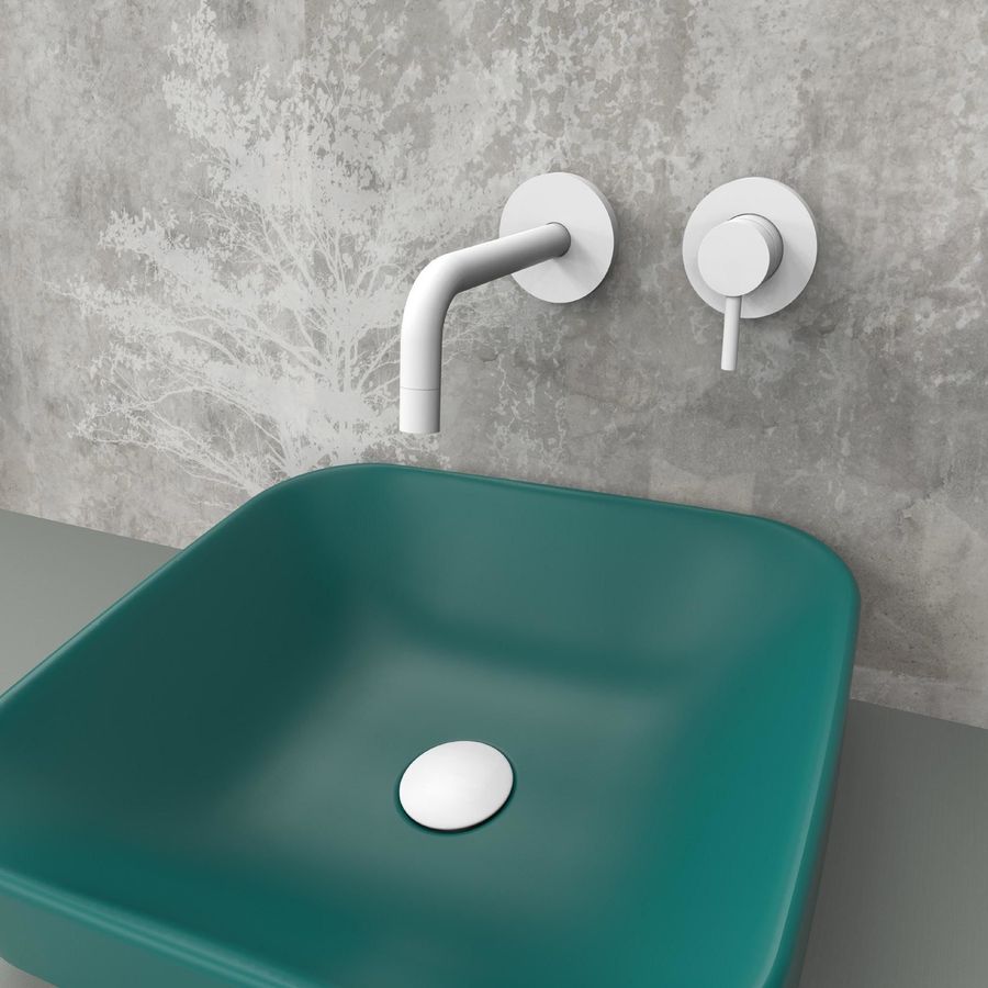 Змішувач для умивальника Paffoni Light, що вбудовується, вилив 175 мм, Bianco Opaco (LIG006BO70)