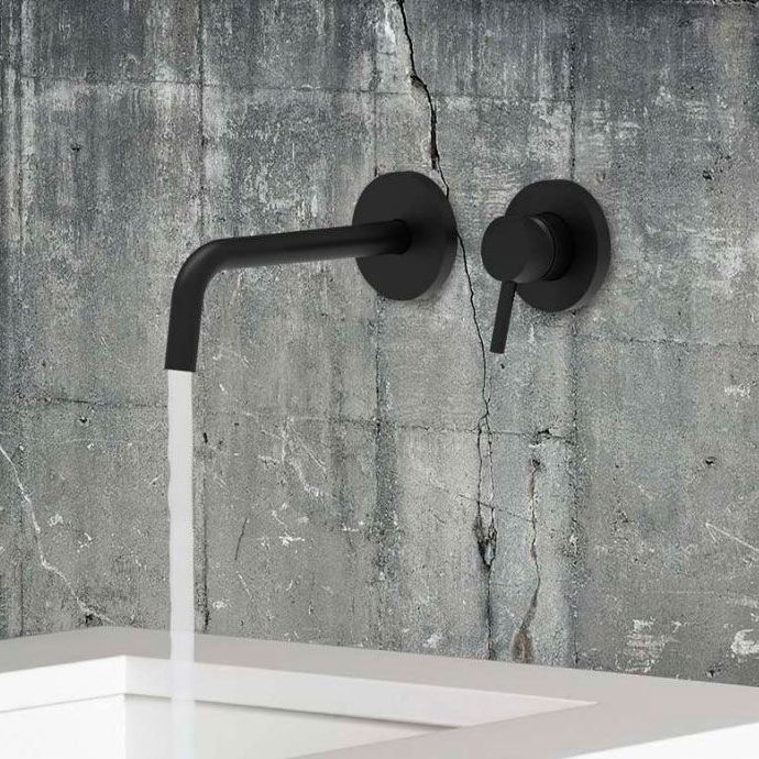 Змішувач для умивальника Paffoni Light, настінний, вилив 17.8 см, Brushed Black Nickel (LIG006NKNSP70)