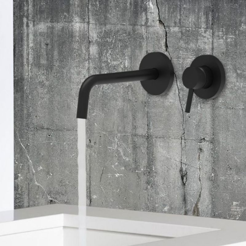 Змішувач настінний для умивальника Paffoni Light, чорний матовий (LIG007NO70)