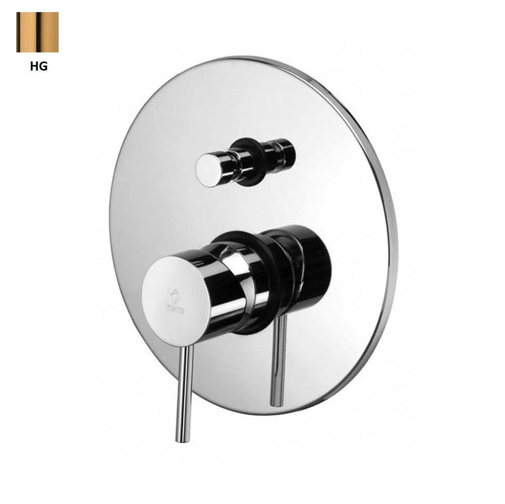 Змішувач для душу Paffoni Light з натискним перемикачем на 2 виходи, Honey Gold (LIG015HG)