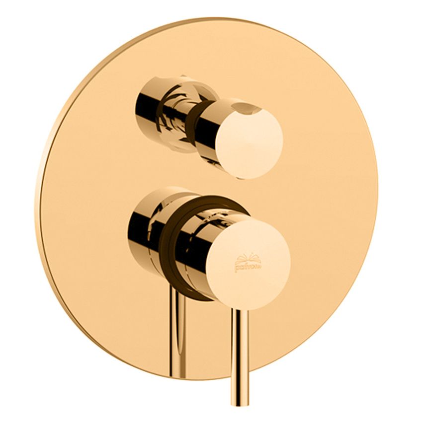 Змішувач для душа Paffoni Light прихованого монтажу на 2 споживача, медове золото