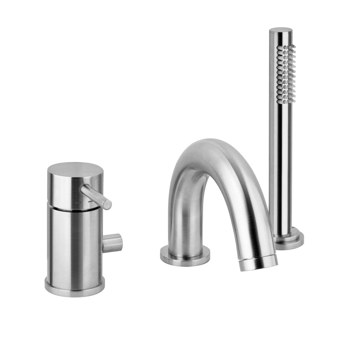 Змішувач для ванни Paffoni Light вбудований на три отвори, сталь (LIG047ST)