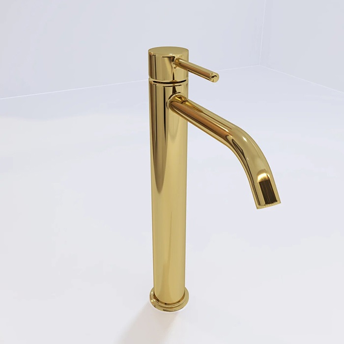 Змішувач для умивальника Paffoni Light з високим виливом, без донного клапана, медове золото (LIG081HG)