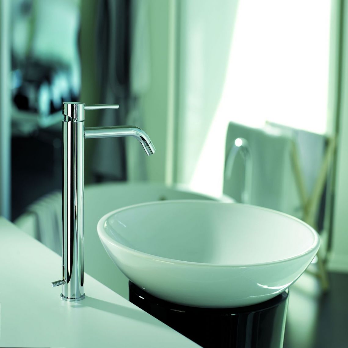 Змішувач для умивальника високий Paffoni Light з донним клапаном, хром (LIG085CR)