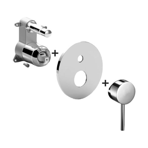 Змішувач для душу Paffoni Light на 2 споживача, для PBOX 001, Bianco Opaco (LIGBOX015BO/M)