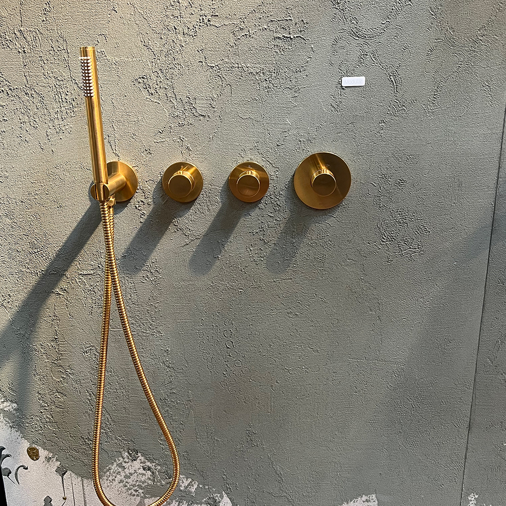 Термост прихованого монтажу для душу/ванни Paffoni Modular box (2 функції), медове золото брашоване (MDE000HGSP)