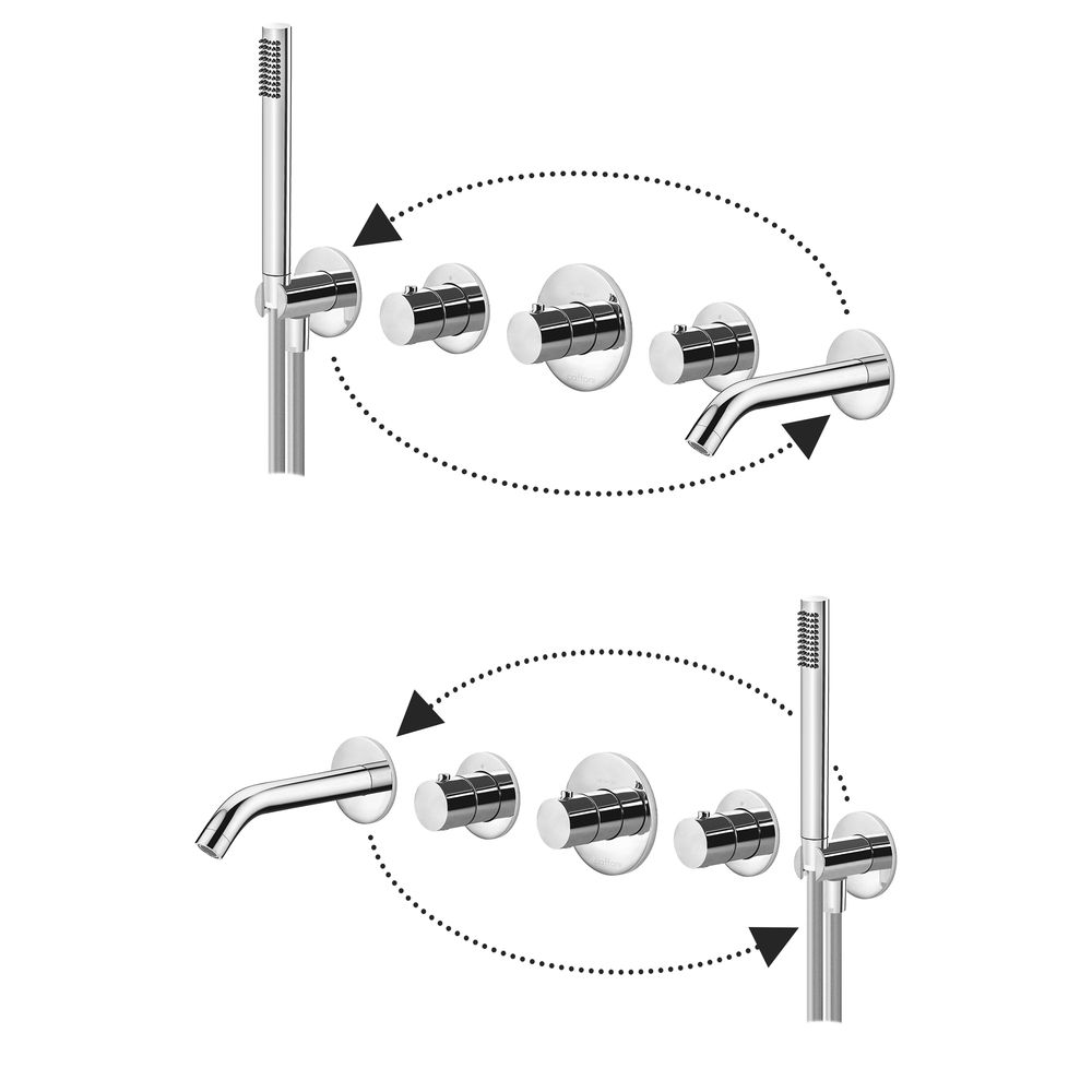 Термостат для душу/ванни Paffoni Modular box, прихованого монтажу, 2 функції, медове золото (MDE001HG)