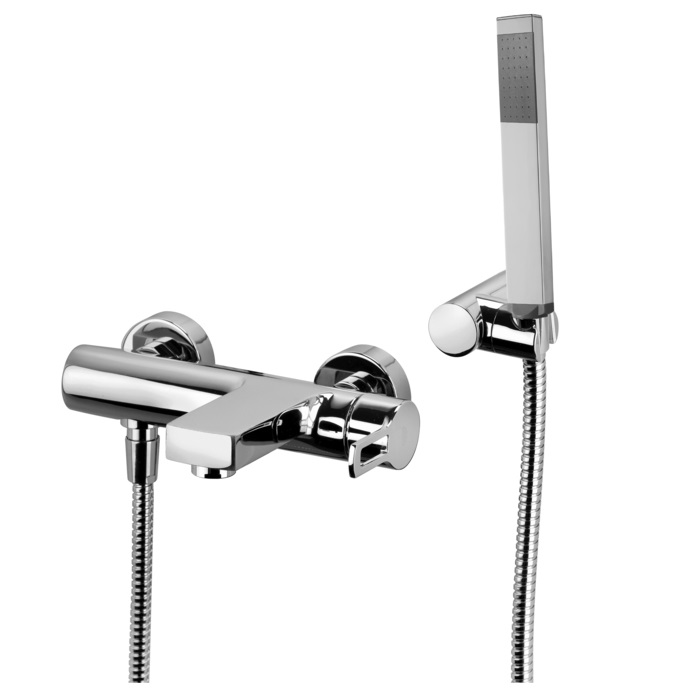Змішувач для ванни / душа Paffoni Ringo з перемикачем і душовим гарнітуром, хром (RIN023CR)