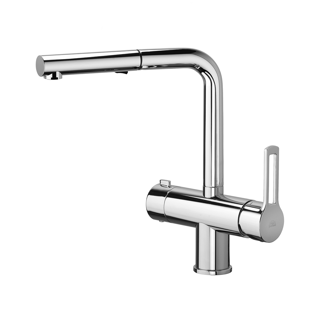 Змішувач для кухні Paffoni Ringo з висувним виливом, виливом для фільтрованої води, хром (RIN295CR-MET)