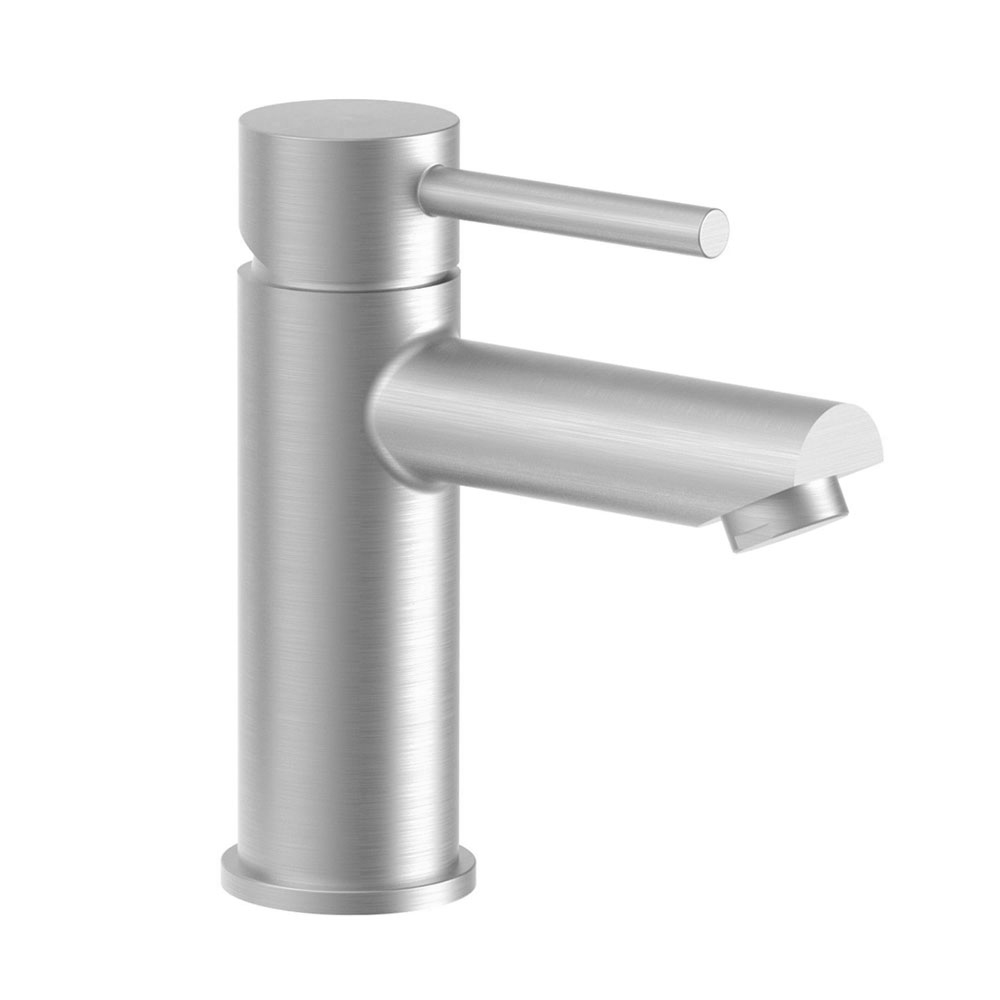 Змішувач для умивальника Paffoni Stick, з донним клапаном Clic-Clac, сталь (SK071HKST)