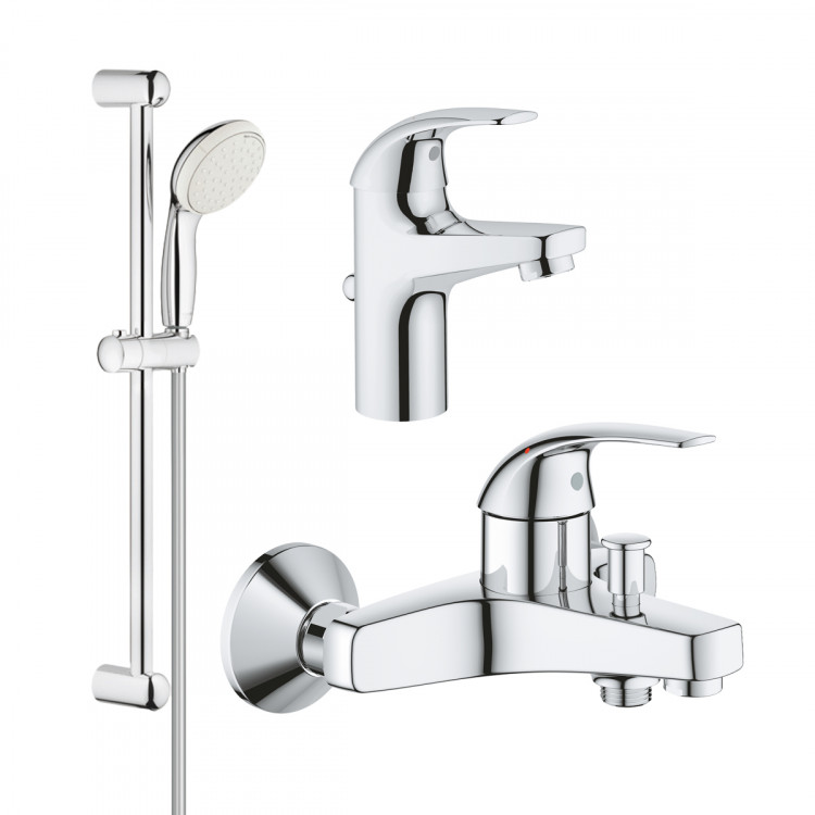 Набір змішувачів для ванної Grohe Curve з душовим гарнітуром New Tempesta Classic, хром (UA122217S0A)