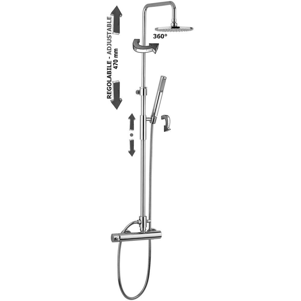 Душова система Paffoni Stick Master Top, хром (ZCOL621CR)