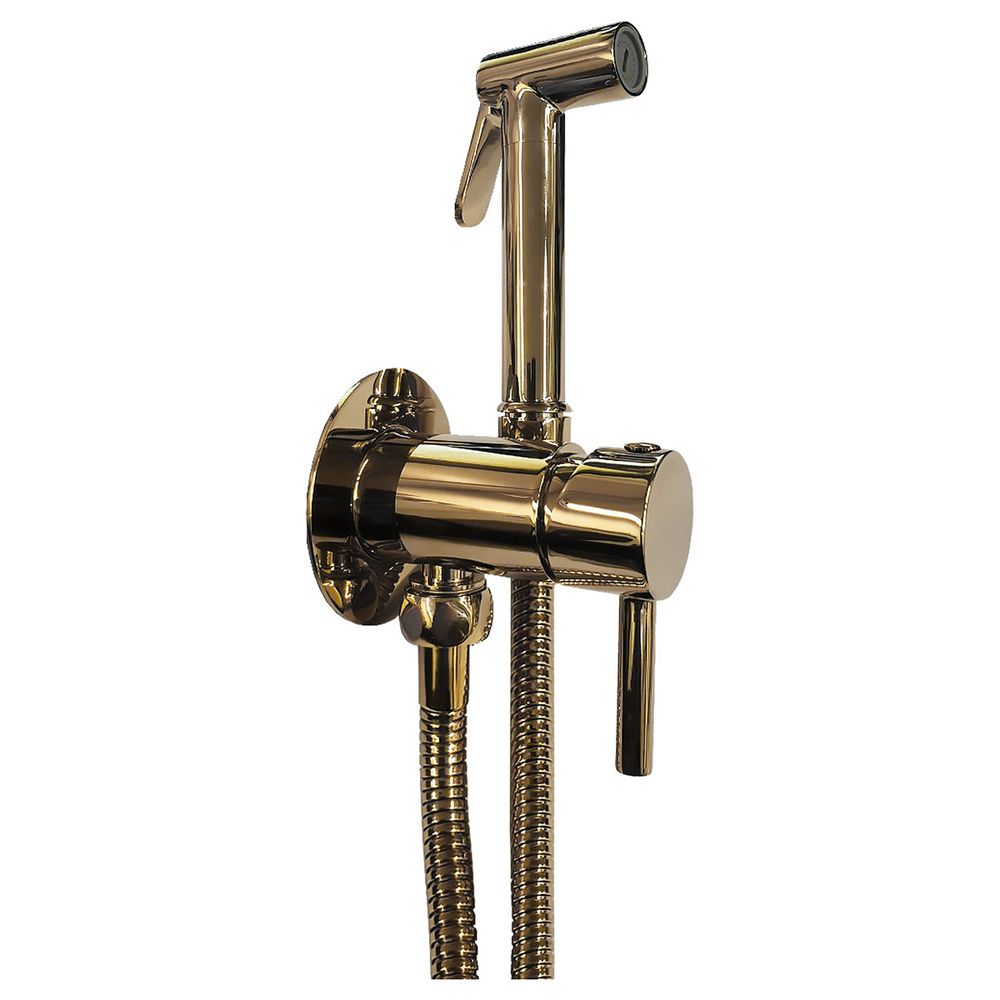 Гігієнічний душ зі змішувачем Paffoni Tweet Round Mix, медове золото (ZDUP110HG)