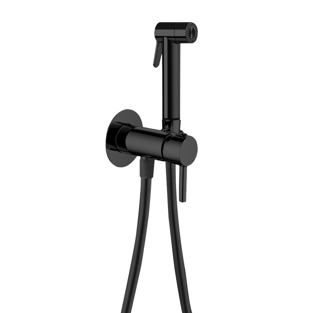 Гігієнічний душ Paffoni Tweet Plus зі змішувачем та шлангом два види струменя, чорний матовий (ZDUP125NO)
