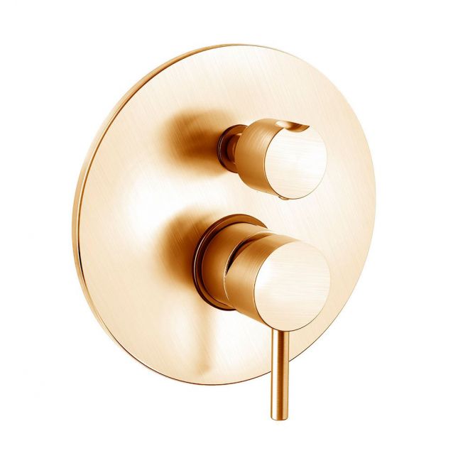 Змішувач настінний для душа Paffoni Light на 3 функції, брашоване медове золото (LIG019HGSP)