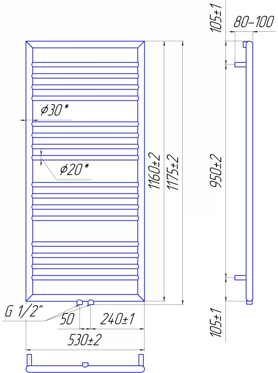 Рушникосушарка "Маріо" Донна 1175х530/50