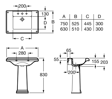 AMERICA умывальник 75*52см