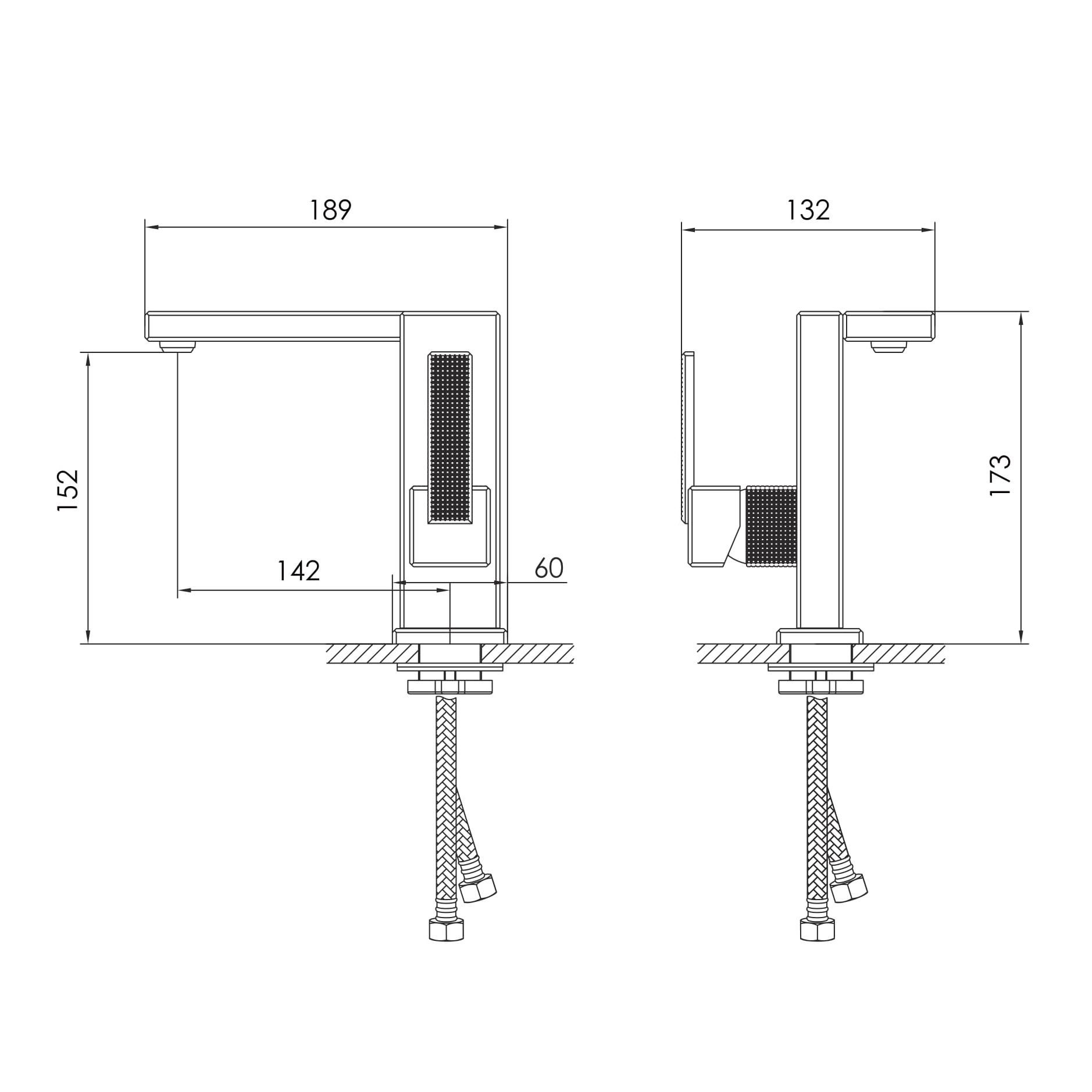 DEIRA змішувач для умивальника, шампань