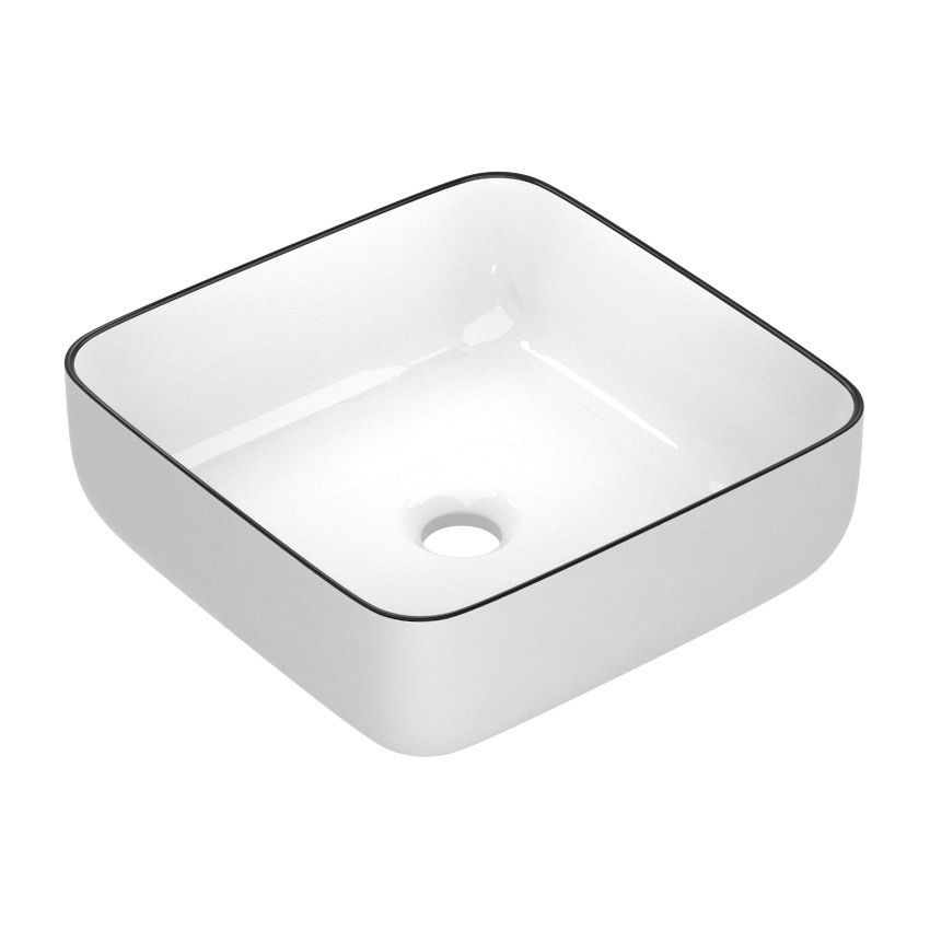 BLACK EDGE умивальник накладний 38,5*38,5*13,5см квадратний