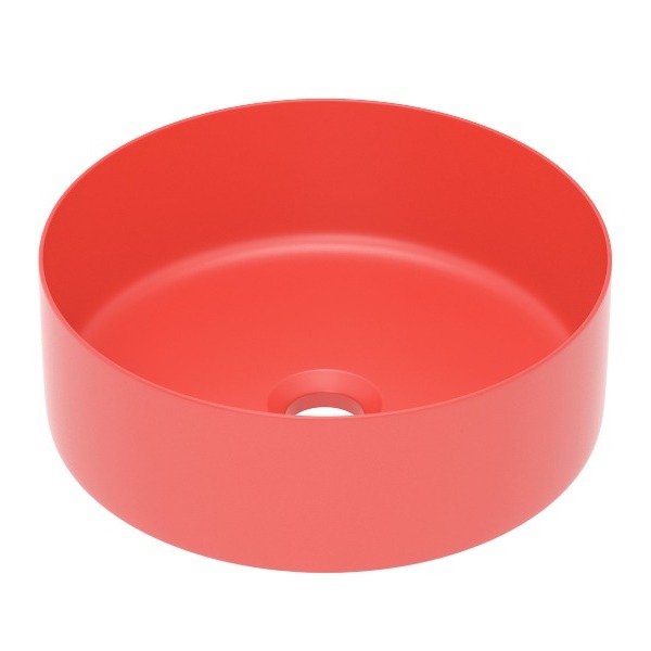 Умивальник накладний 35,8*35,8*13,7см круглий, matt red