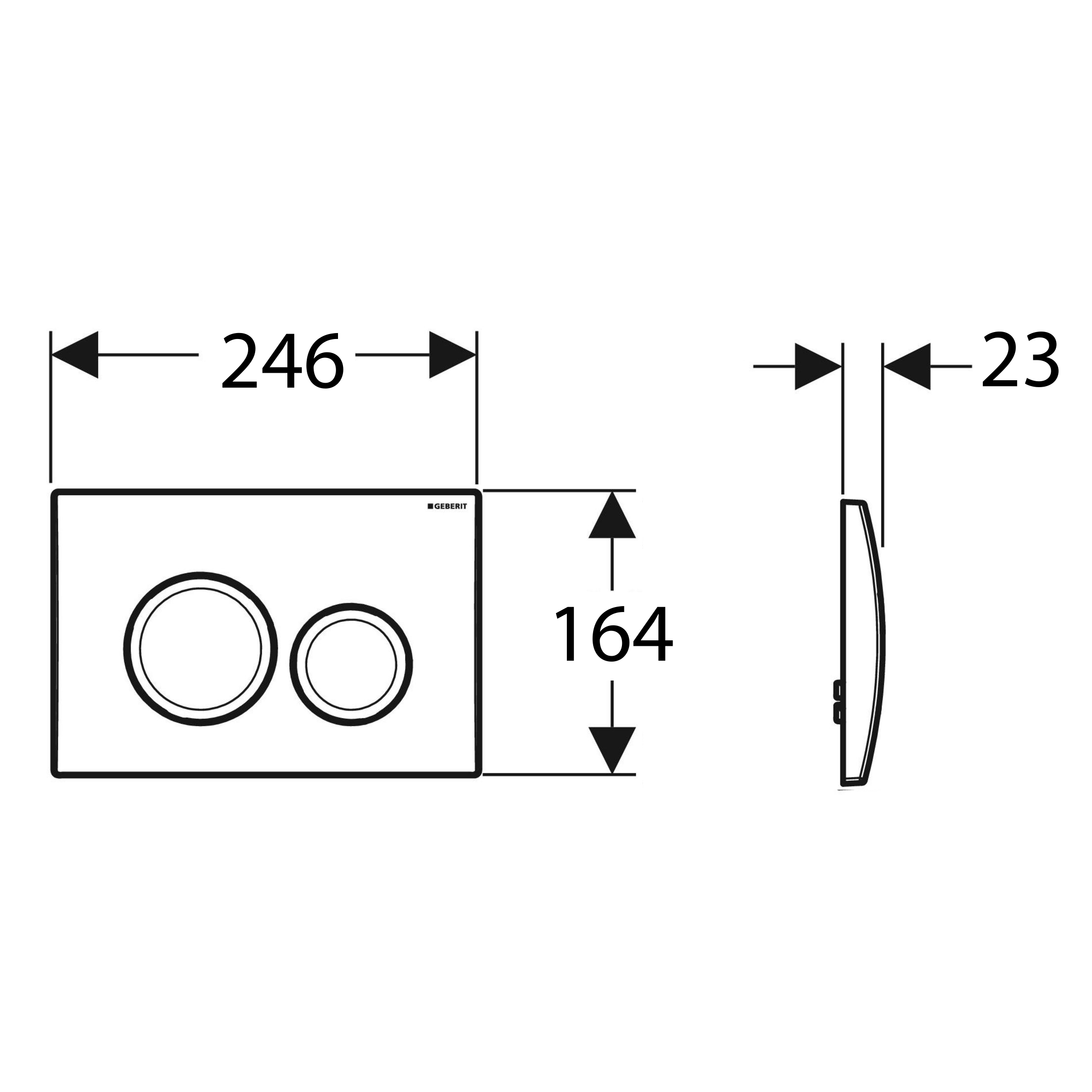 DELTA20 змивна клавіша, пластик, хром глянц.